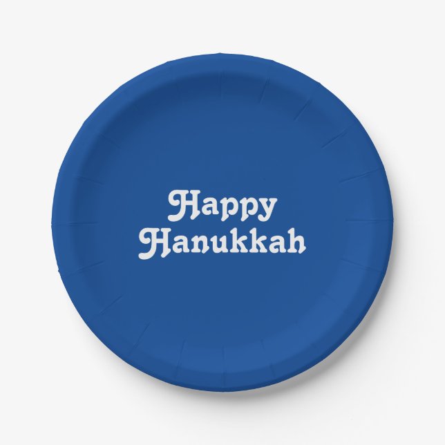 Personalisieren Sie w/Text, Hanukkah Pappteller (Vorderseite)