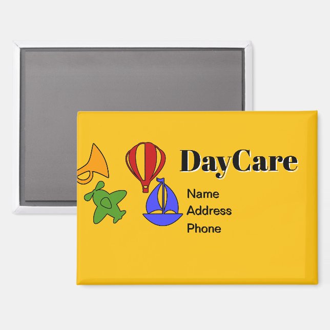 Personalisieren Sie Werbung für DayCare Business Magnet (Vorderseite/Rückseite)
