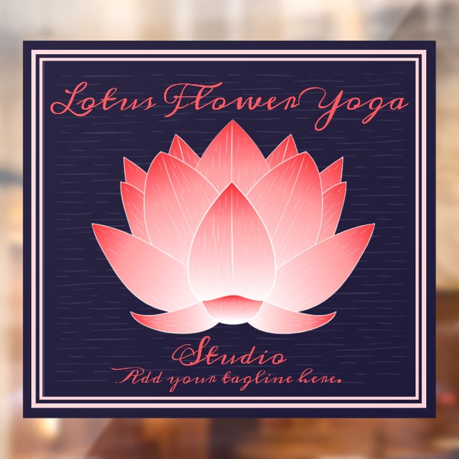 Personalisieren Sie Yoga Studio Pink Lotus Blume Fensteraufkleber (Blatt 2)