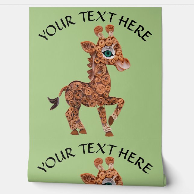 Personalisieren Text Baby Giraffe Scroll Art Tapete (Abrollen)