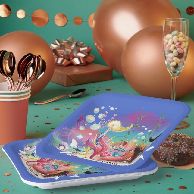 Personalisieren unter dem Meeresmeer Lila Pappteller (Multi)