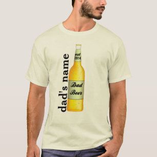 PERSONALISIEREN Vatertag Vater Bier mit dem Jahr T-Shirt