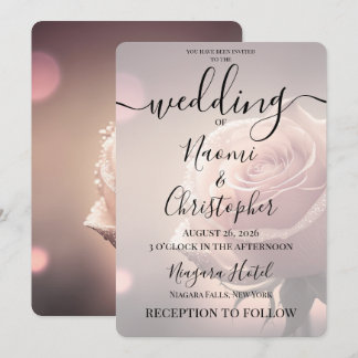 PERSONALISIEREN: Vintage-Rosa-Rosen-Hochzeit Einladung