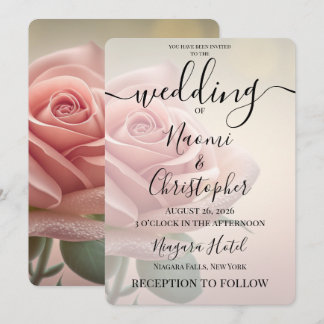 PERSONALISIEREN: Vintage Sepia Rosa Rosen Hochzeit Einladung