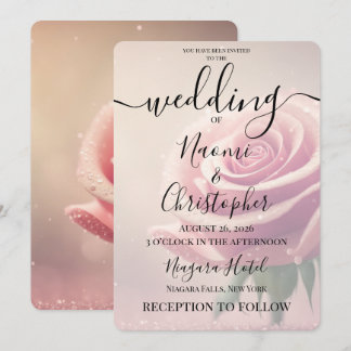 PERSONALISIEREN: Vintage Staubrosa Rosenhochzeit Einladung
