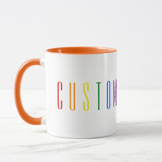 Personalisieren von 6 Buchstaben Regenbogen Tasse (Links)