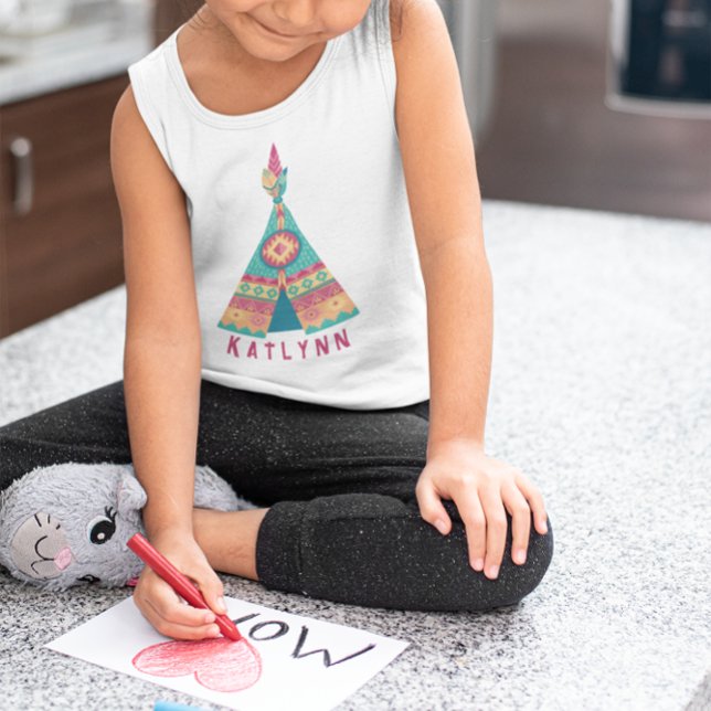 Personalisieren von amerikanischen Rosa- und Blaue Baby T-shirt (Personalize Native American Pink and Blue Girls Baby T-Shirt )