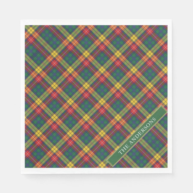 Personalisieren von Clan Buchanan Tartan Kariert Serviette (Vorderseite)