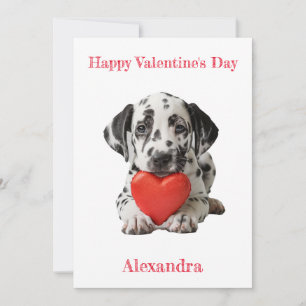 Personalisieren von Dalmatiner Welpe Valentine Feiertagskarte