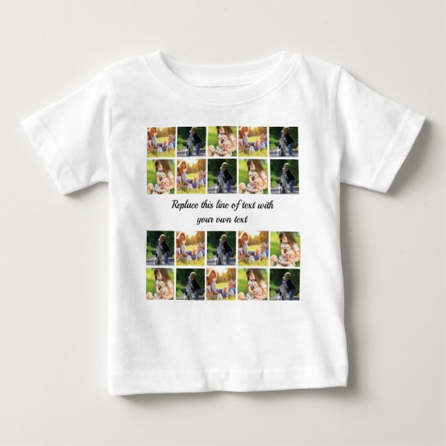 Personalisieren von Foto-Collage und Text Baby T-shirt (Vorderseite)