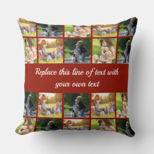 Personalisieren von Foto-Collage und Text Kissen