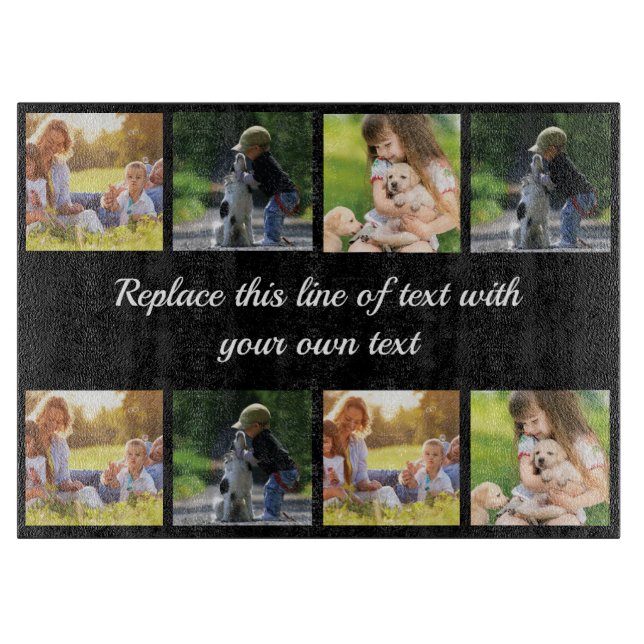 Personalisieren von Foto-Collage und Text Schneidebrett (Vorderseite)