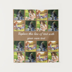 Personalisieren von Foto-Collage und Text Wandteppich