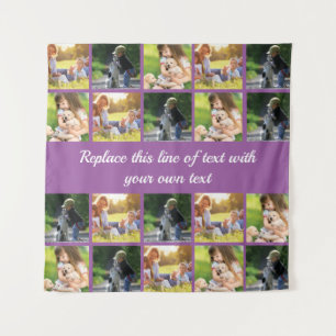 Personalisieren von Foto-Collage und Text Wandteppich