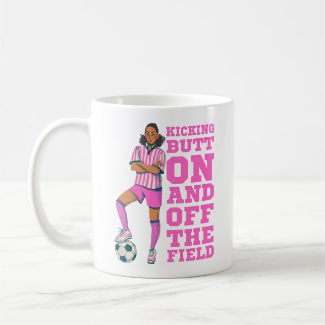 PERSONALISIEREN VON FRAUEN SOCCER-TASSE KAFFEETASSE (Links)