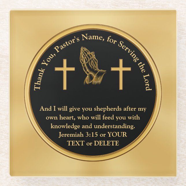 Personalisieren von Geschenken für Pastoren Glasuntersetzer (Vorderseite)