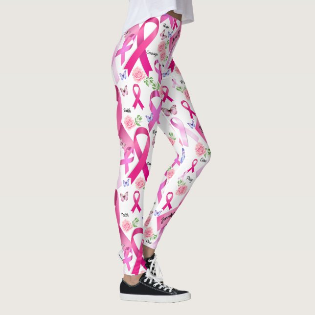 Personalisieren von Wörtern Name rosa Ribbon Brust Leggings (Rechts)