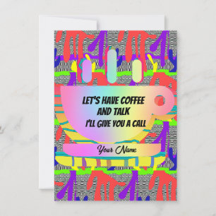 Personalisieren Wir trinken Kaffee und reden Mitteilungskarte