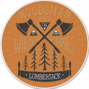 Personalisieren Woodsman Lumberjack Crossed Axes P Aufkleber