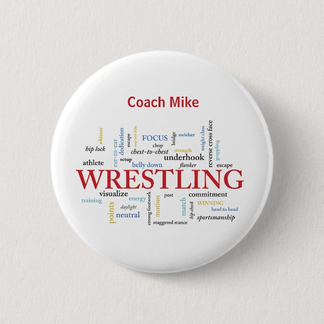 Personalisieren, Wrestling Coach Vielen Dank in Wo Button (Vorderseite)