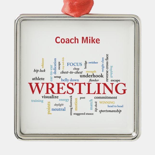 Personalisieren, Wrestling Coach Vielen Dank in Wo Ornament Aus Metall (Vorne)