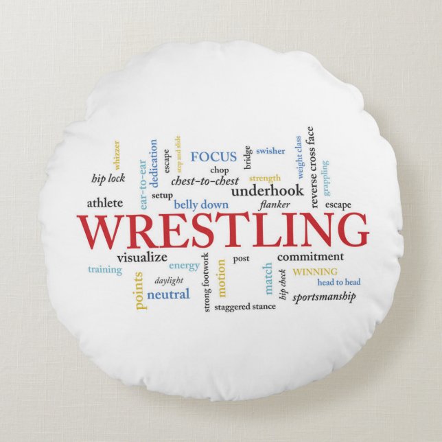 Personalisieren, Wrestling Coach Vielen Dank in Wo Rundes Kissen (Vorderseite)