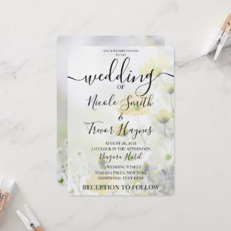 Personalisieren: Zarte gelbe Blumen Hochzeit Einladung