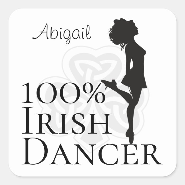 Personalisiert 100% Irish Dancer Hard Shoe Dance Quadratischer Aufkleber (Vorderseite)