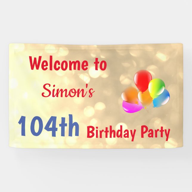 Personalisiert 104. Geburtstag Banner (Horizontal)