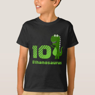 Personalisiert 10. Geburtstag Dinosaurier T-Shirt