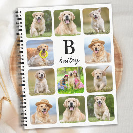 Personalisiert 11 Fotomaterial Monogramm Pet Dog Notizbuch