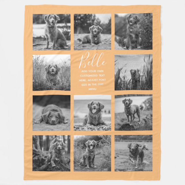 Personalisiert 11 Fotomaterial Orange Fleecedecke (Vorderseite)