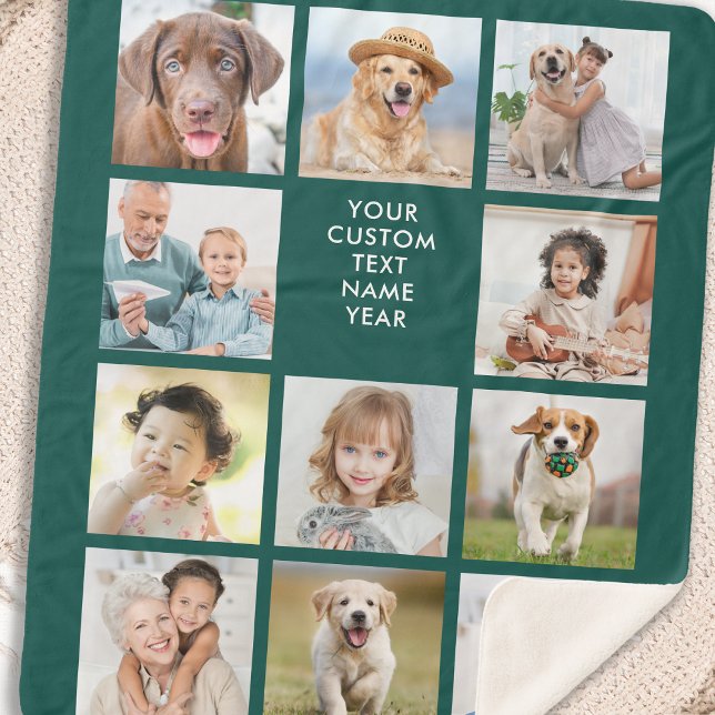 Personalisiert 11 Fotomaterial Trendy Emerald Gree Sherpadecke (Von Creator hochgeladen)