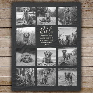 Personalisiert 11 Fotomontage Schwarzes Fleece-Dec Fleecedecke