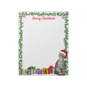 Personalisiert 11 x 8,5" Weihnachtsginger Cat Notizblock