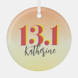 Personalisiert 13,1 Halbmarathon läuft Ornament Aus Glas