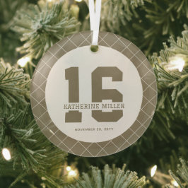 Personalisiert 16. Geburtstag Modern und elegant Ornament Aus Glas