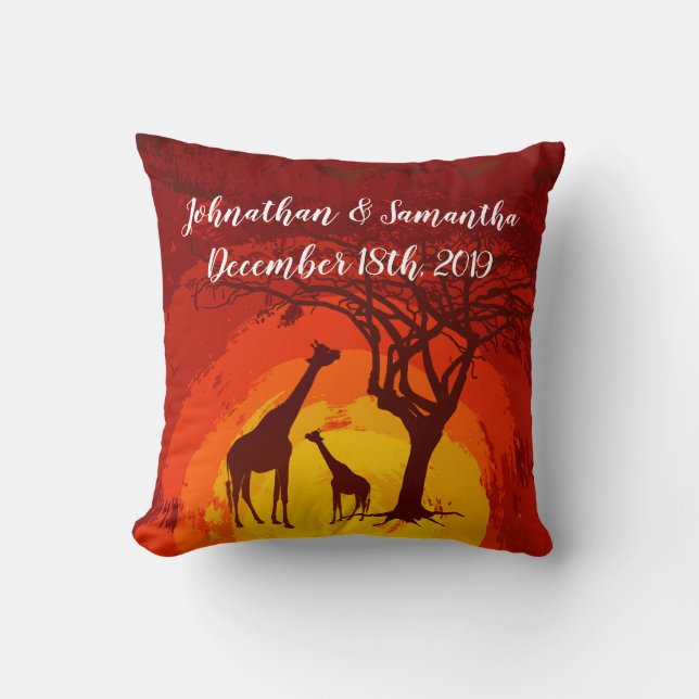 Personalisiert 16"x16" Throw Pillow African Safari Kissen (Vorderseite)