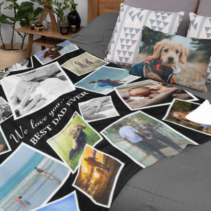 Personalisiert 17 Vater FotoCollage   Vatertag Fleecedecke
