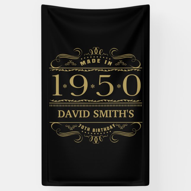 Personalisiert 1950 70. Geburtstag Banner (Vertikal)