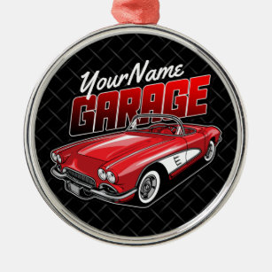 Personalisiert 1961 Red Classic Sports Car Garage Ornament Aus Metall