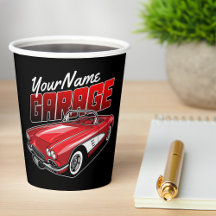 Personalisiert 1961 Red Classic Sports Car Garage
