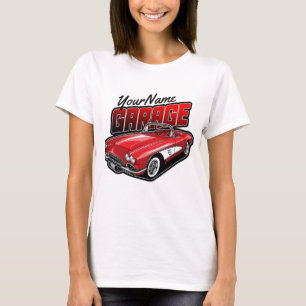 Personalisiert 1961 Red Classic Sports Car Garage T-Shirt
