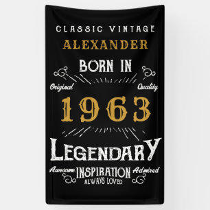 Personalisiert 1963 60. Geburtstag Name Legendär h Banner