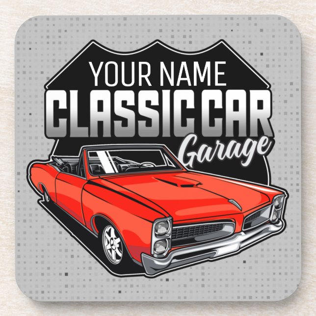 Personalisiert 1966 GTO Classic Car Garage Getränkeuntersetzer (Vorderseite)