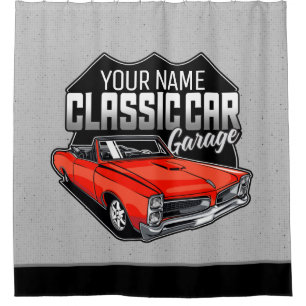 Personalisiert 1966 Konvertible Classic Car Garage Duschvorhang