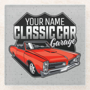 Personalisiert 1966 Konvertible Classic Car Garage Glasuntersetzer
