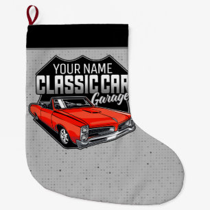 Personalisiert 1966 Konvertible Classic Car Garage Großer Weihnachtsstrumpf