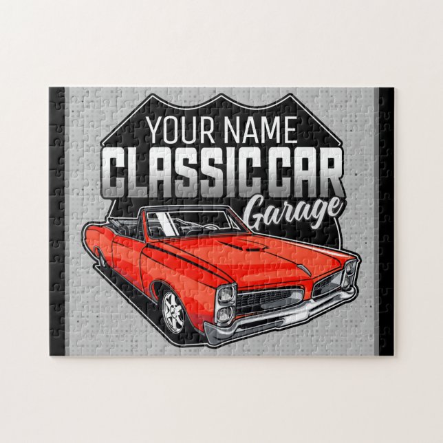 Personalisiert 1966 Konvertible Classic Car Garage Puzzle (Horizontal)