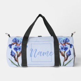Personalisiert 19" Duffle Bag - Blue Iris Blume